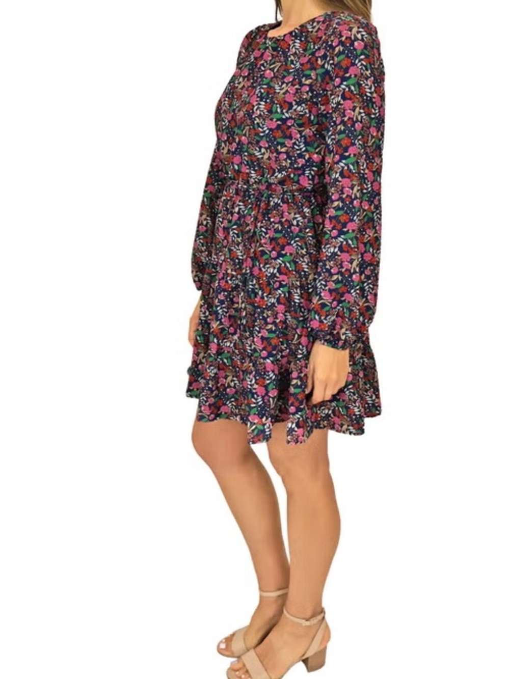 Draper James Women's Long Sleeve Tiered Dress, Large, Multi- NWT